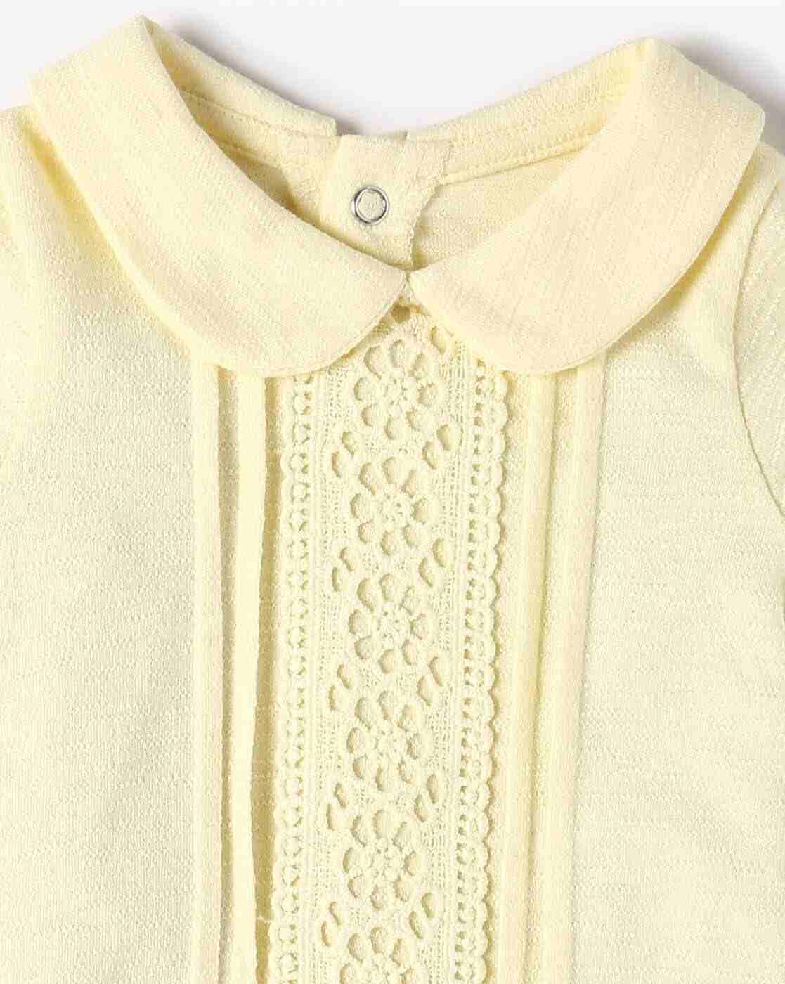 PLAYDAY | Infants Schiffli Embroidered Cotton Rompers|2