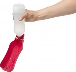 Trixie Travel Bottle with Bowl for Dogs and Cats (Red)