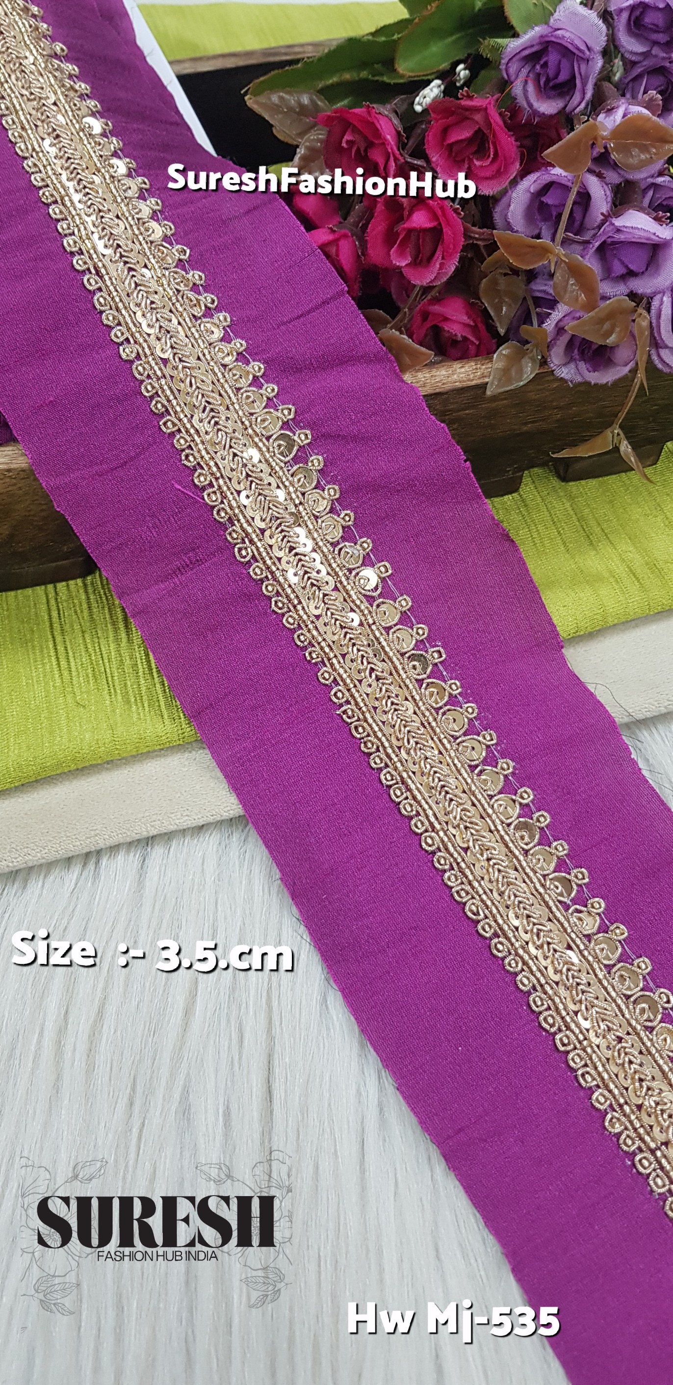 Handmade decorative Magenta Ribbon HW MJ-535