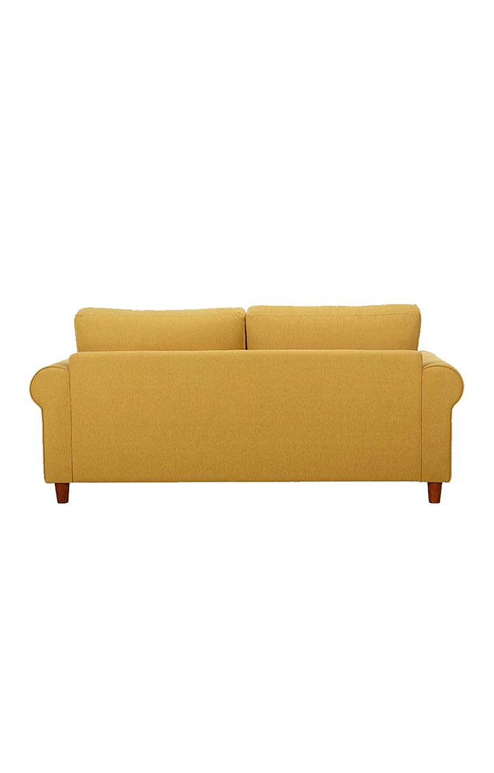 neudot Melody Sofa for Living Room |3 Persons Sofa|Premium Fabric with Padded Cushioned Armrest | Solid Wood Frame|3 Seater in Husky Yellow Color