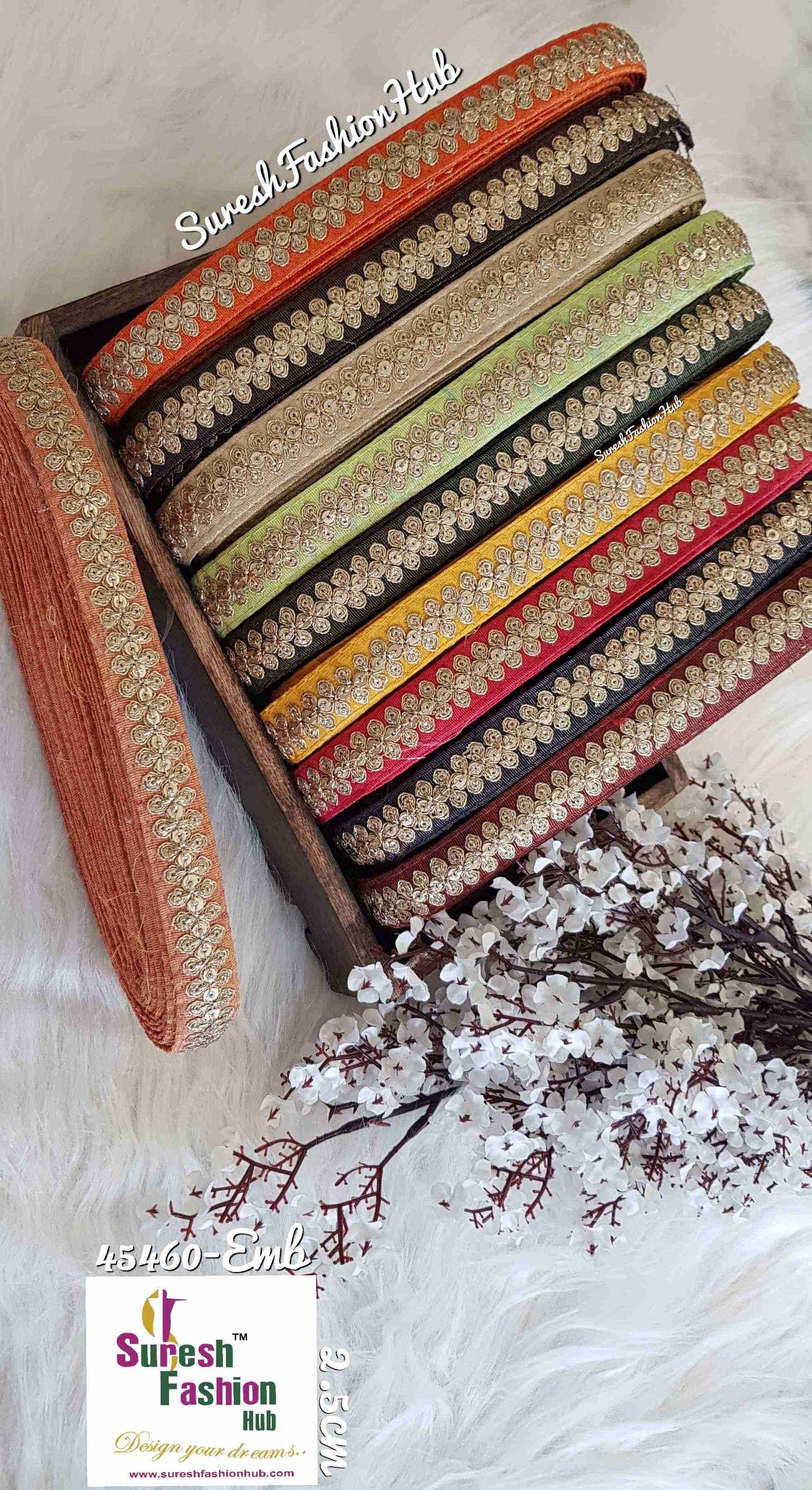 Carob Brown Embroidered Design Trim