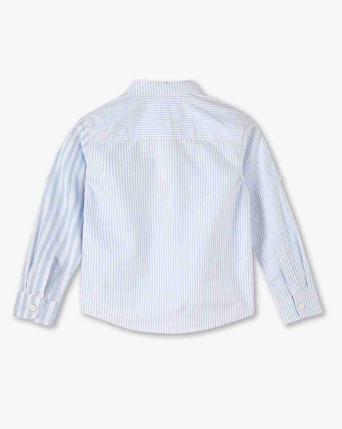 POINT COVE | Boys Striped Slim Fit Shirt with Patch Pocket