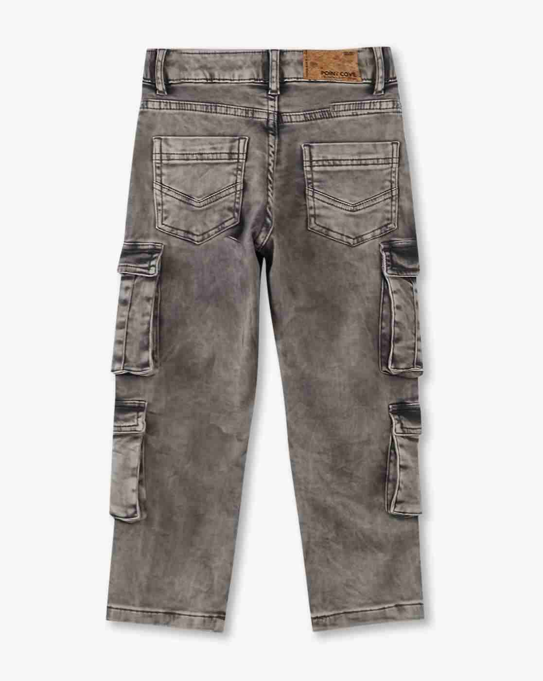 POINT COVE | Boys Mid-Wash Regular Fit Cargo Jeans