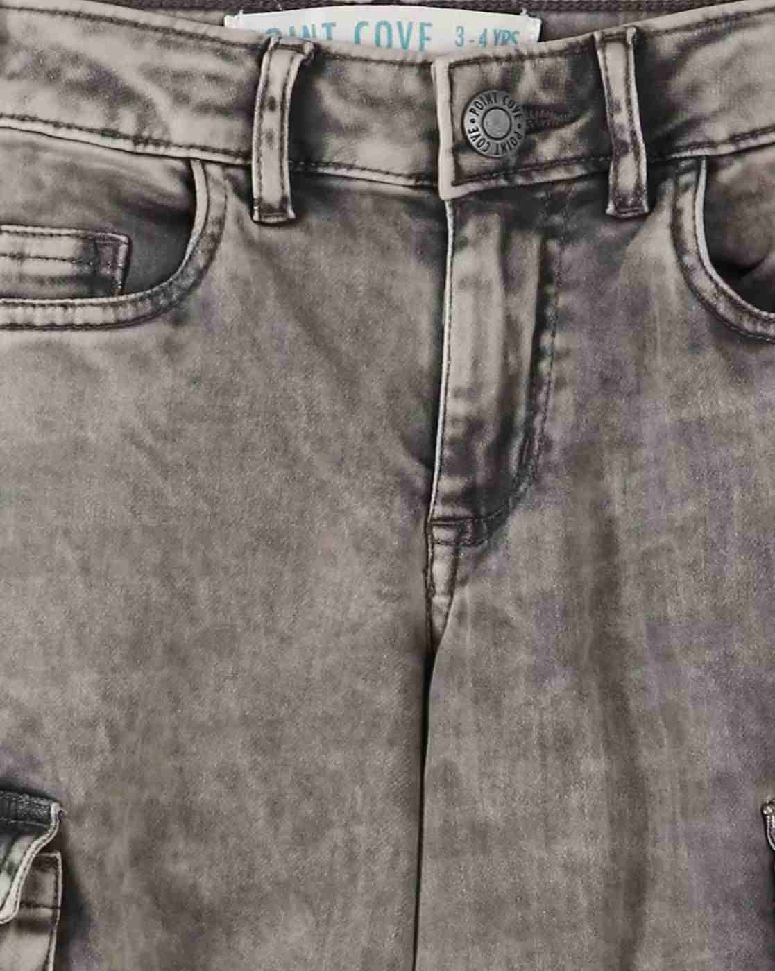 POINT COVE | Boys Mid-Wash Regular Fit Cargo Jeans|2