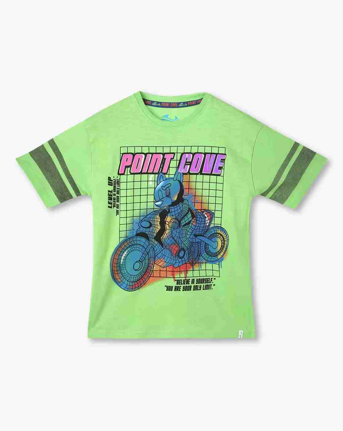 POINT COVE | Boys Graphic Print Relaxed Fit Round-Neck T-Shirt|0