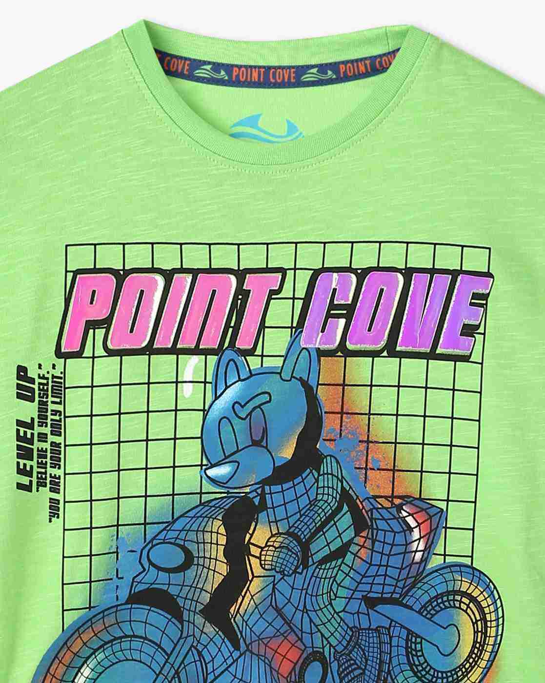 POINT COVE | Boys Graphic Print Relaxed Fit Round-Neck T-Shirt|2