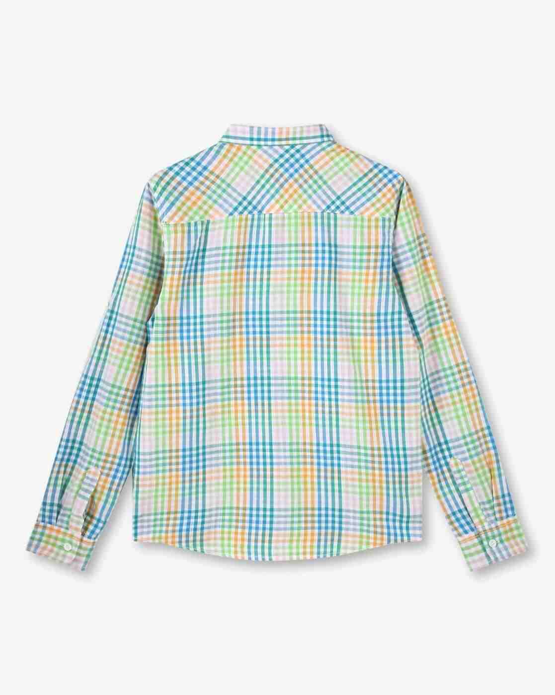 POINT COVE | Boys Checked Slim Fit Shirt with Patch Pocket