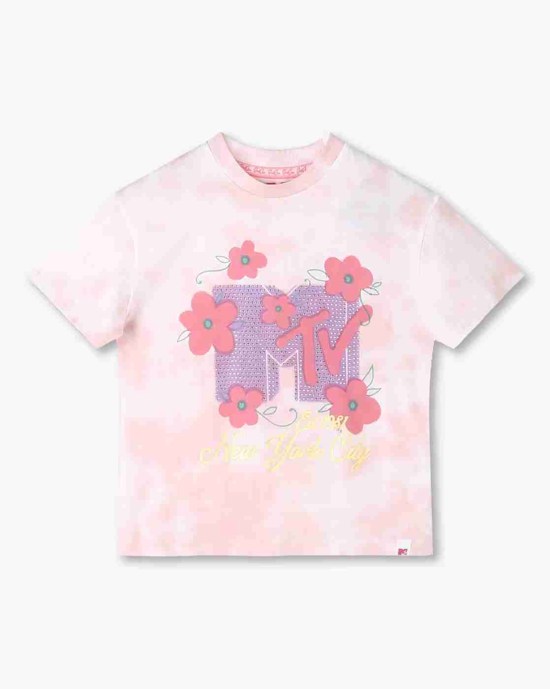 POINT COVE | Girls Tie & Dye Oversized Cotton Round-Neck T-Shirt|0