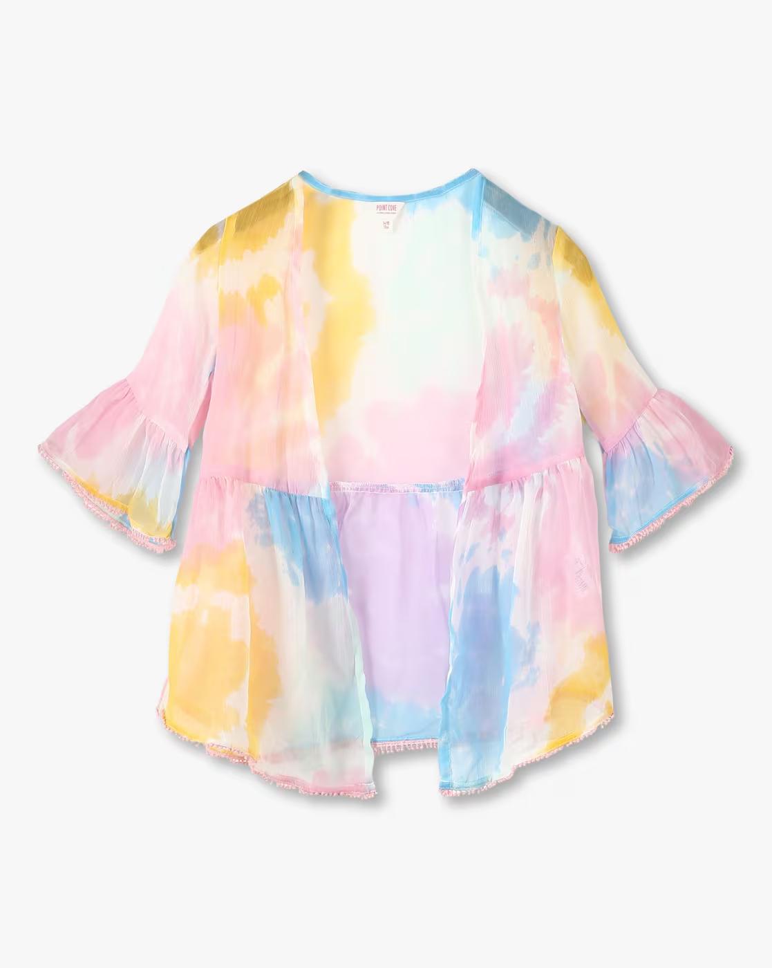 POINT COVE | Girls Graphic Print Tank Top with Kimono|1