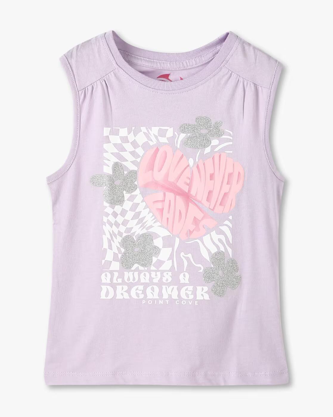POINT COVE | Girls Graphic Print Tank Top with Kimono|3