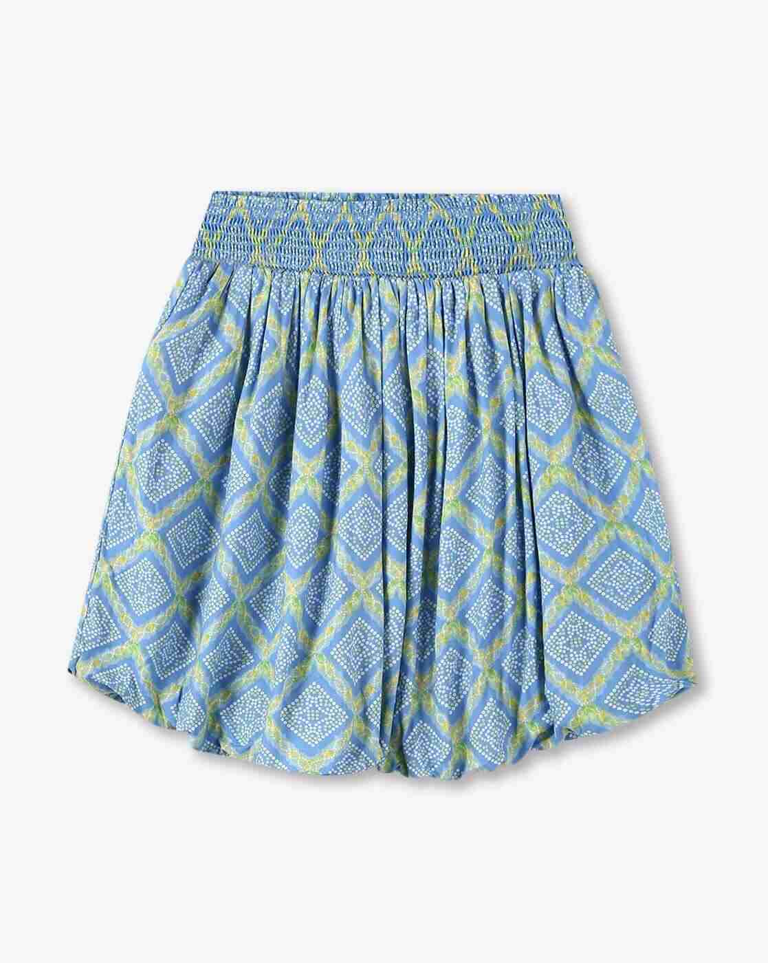 POINT COVE | Girls Bandhani Print Peplum Skirt|0