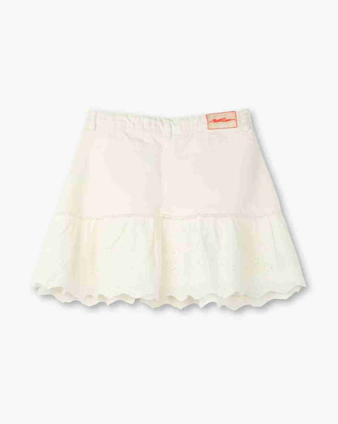 POINT COVE | Girls Schiffli Embroidered Mini A-Line Skirt|1