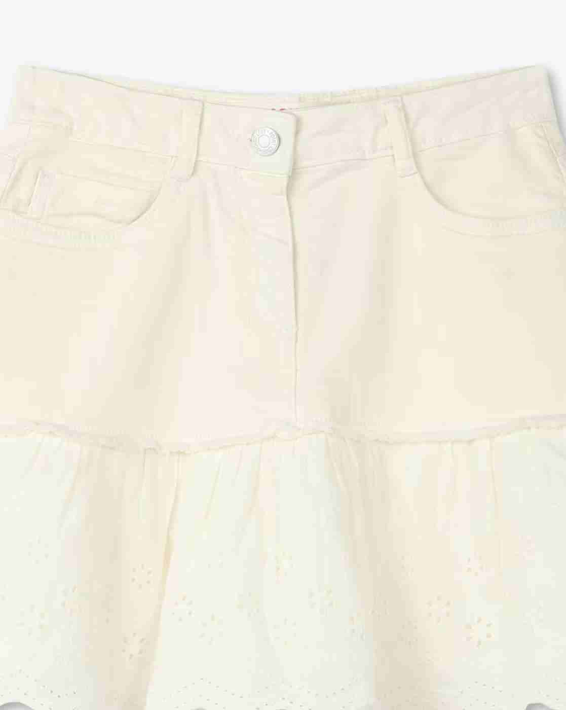 POINT COVE | Girls Schiffli Embroidered Mini A-Line Skirt|2