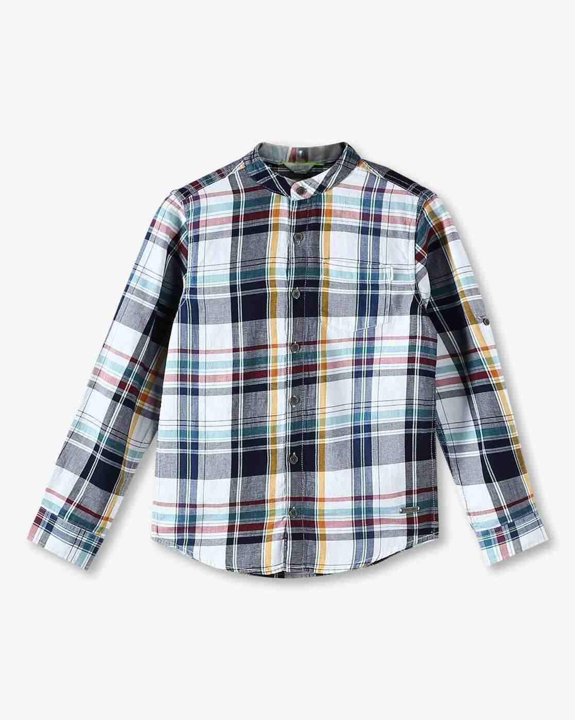 POINT COVE | Boys Checked Relaxed Fit Hooded Shirt with Patch Pocket|0