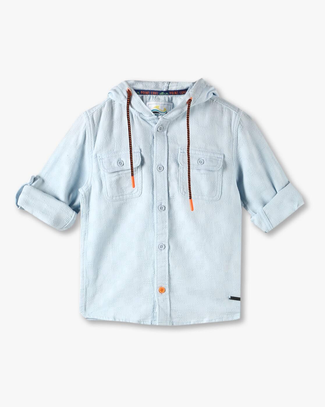 POINT COVE | Boys Relaxed Fit Hooded Shirt with Flap Pockets|0