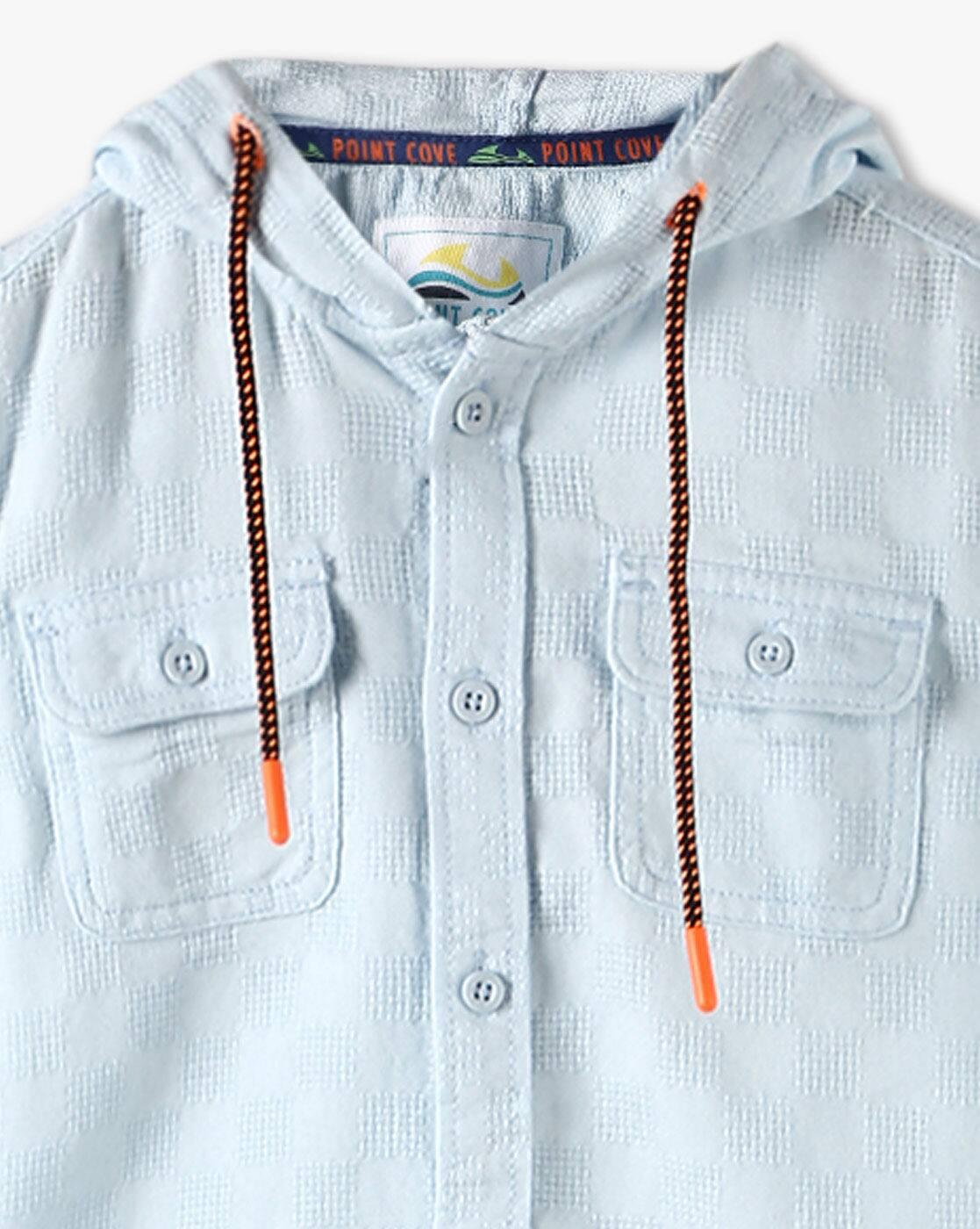 POINT COVE | Boys Relaxed Fit Hooded Shirt with Flap Pockets|3