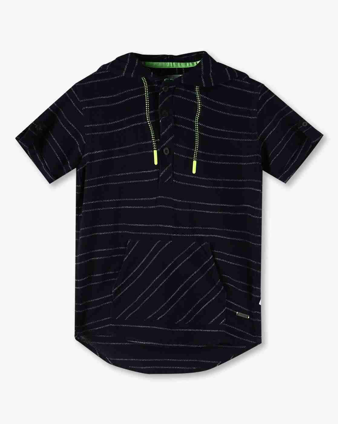 POINT COVE | Boys Striped Relaxed Fit Hoodie with Kangaroo Pocket|0