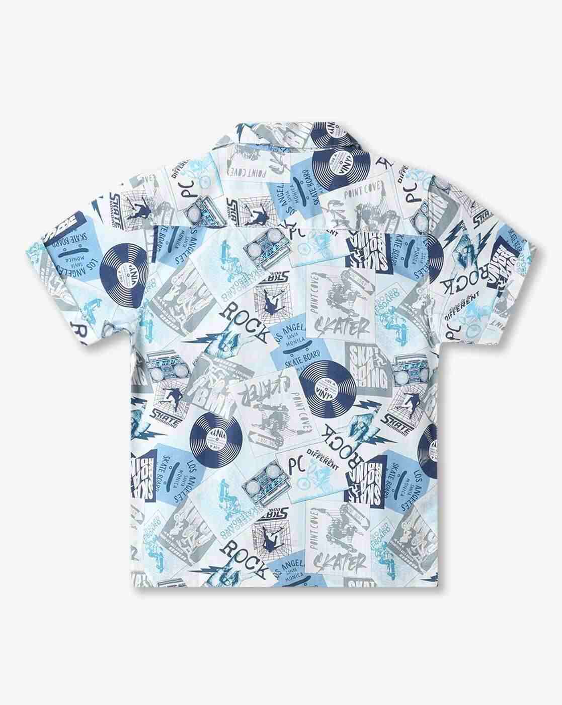 POINT COVE | Boys Printed Resort-Collar Relaxed Fit Shirt|1