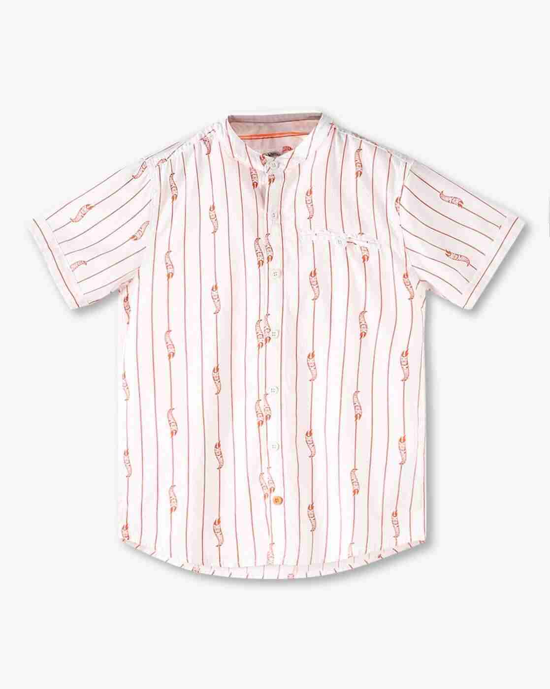 POINT COVE | Boys Printed Relaxed Fit Hooded Shirt with Welt Pocket|0