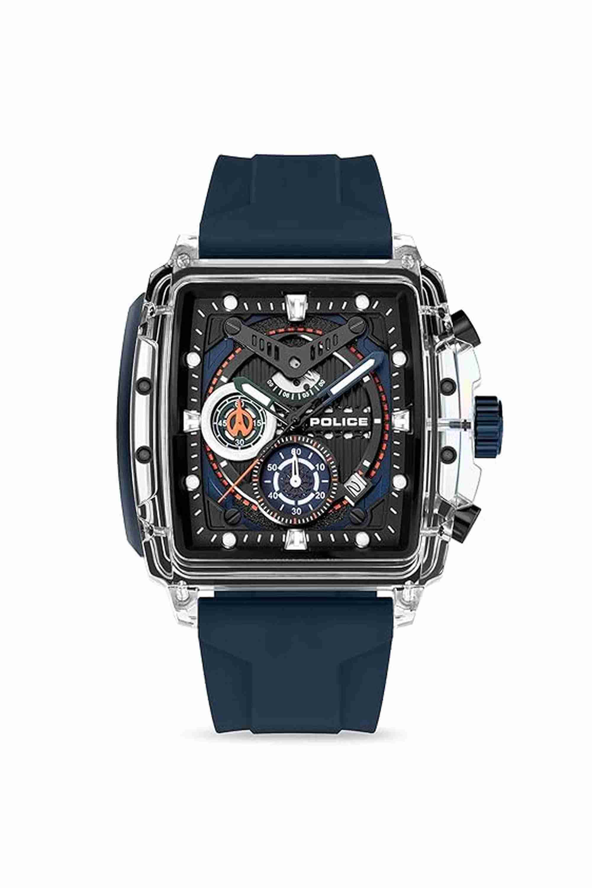 43 mm Analogue Quartz Watch For Men's - Black Dial with Two Tone Silicone Strap (NTPLPEO0052401S)