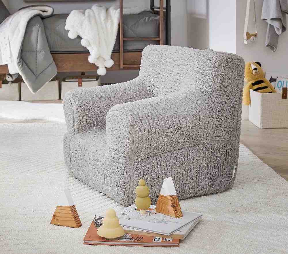 Gray Cozy Sherpa Anywhere Chair