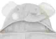 Critter Baby Hooded Towel, Gray Elephant