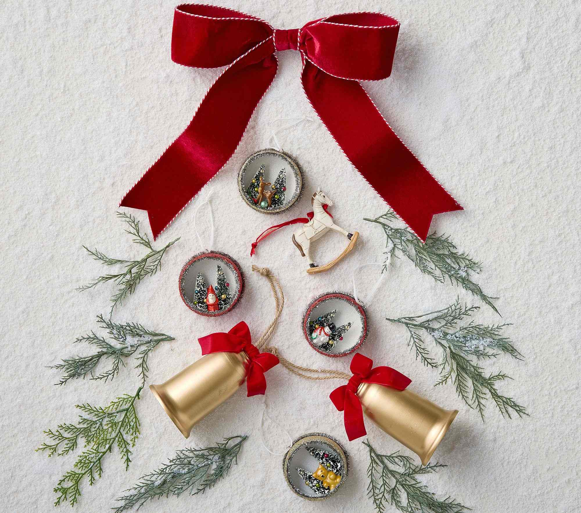 Oversized Red Velvet Bow Tree Clips (7"), Set of 3