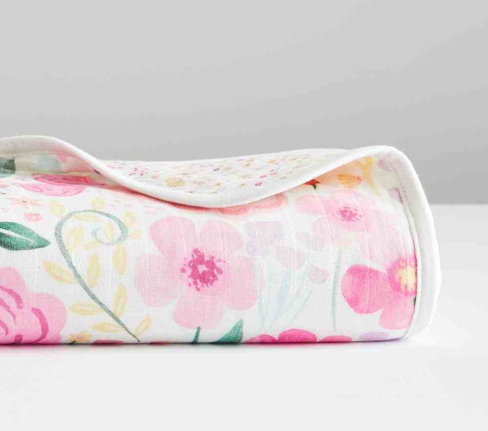 Organic Muslin Oversized Flora Blanket Multi