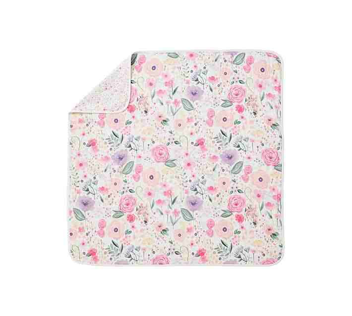 Organic Muslin Oversized Flora Blanket Multi