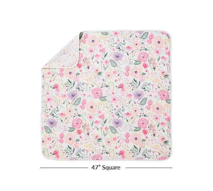 Organic Muslin Oversized Flora Blanket Multi