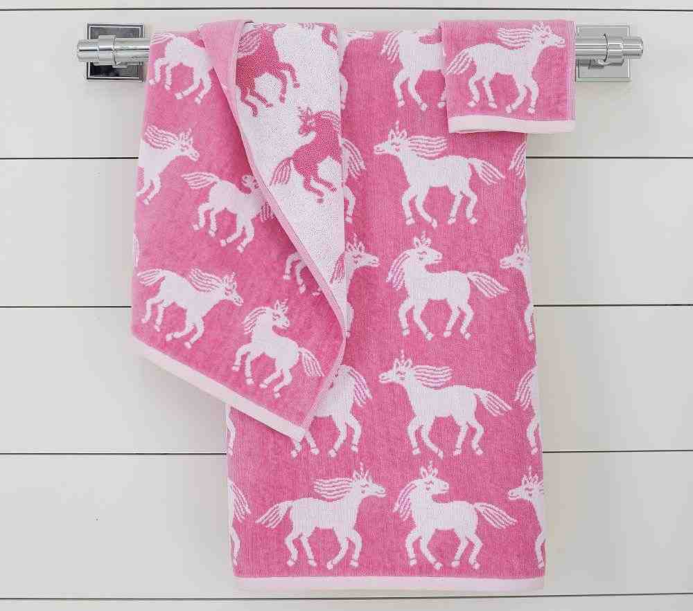 Unicorn Towel Collection,Bright Pink