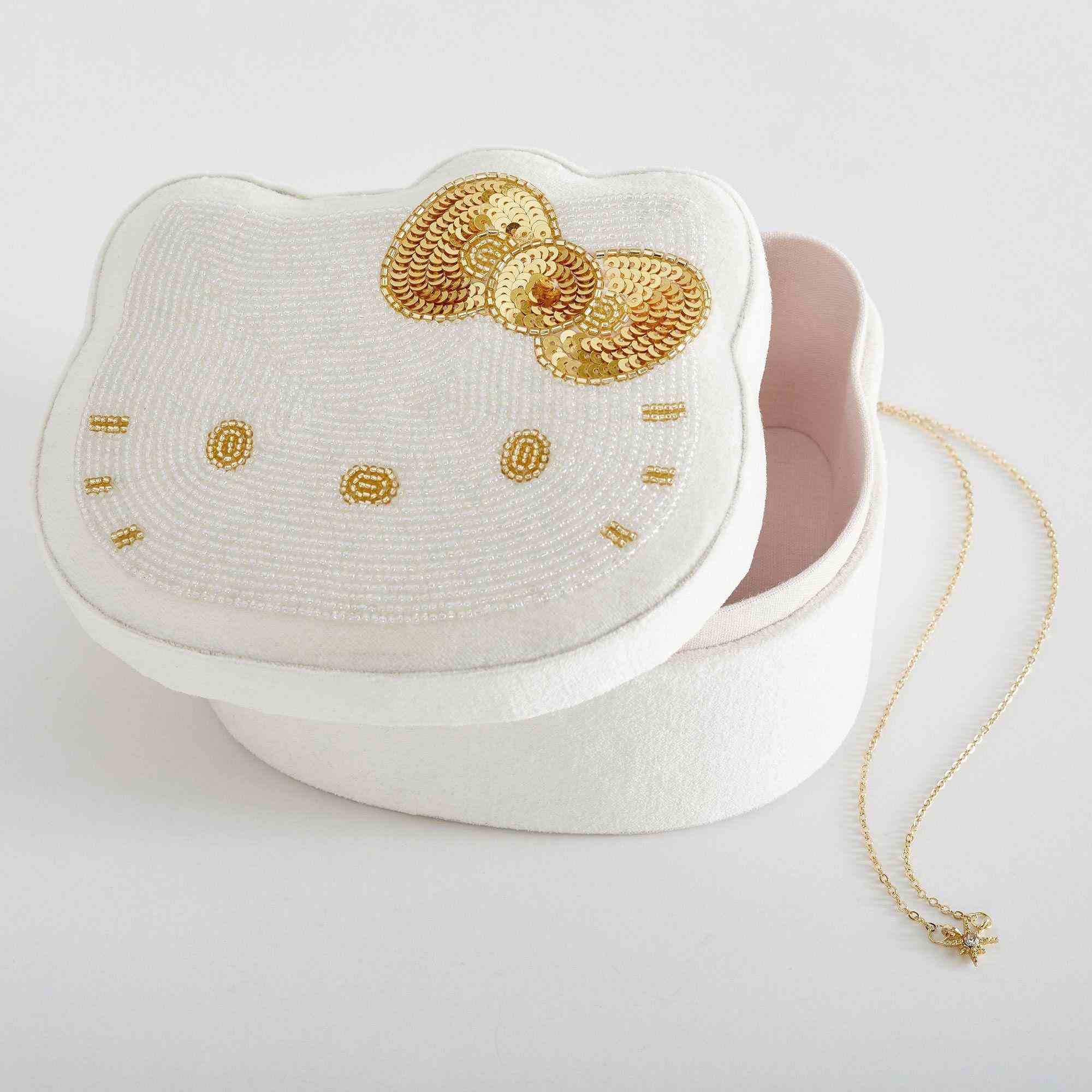 Hello Kitty Beaded Velvet Jewelry Box