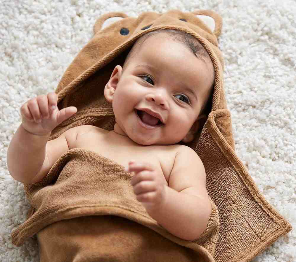 west elm x pbk Bear Hooded Towel