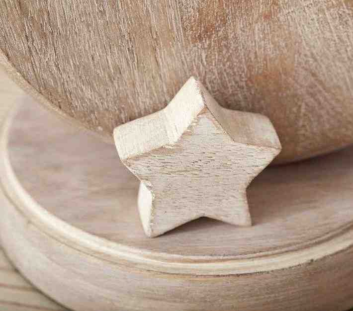 Carved Wood Moon Table Lamp