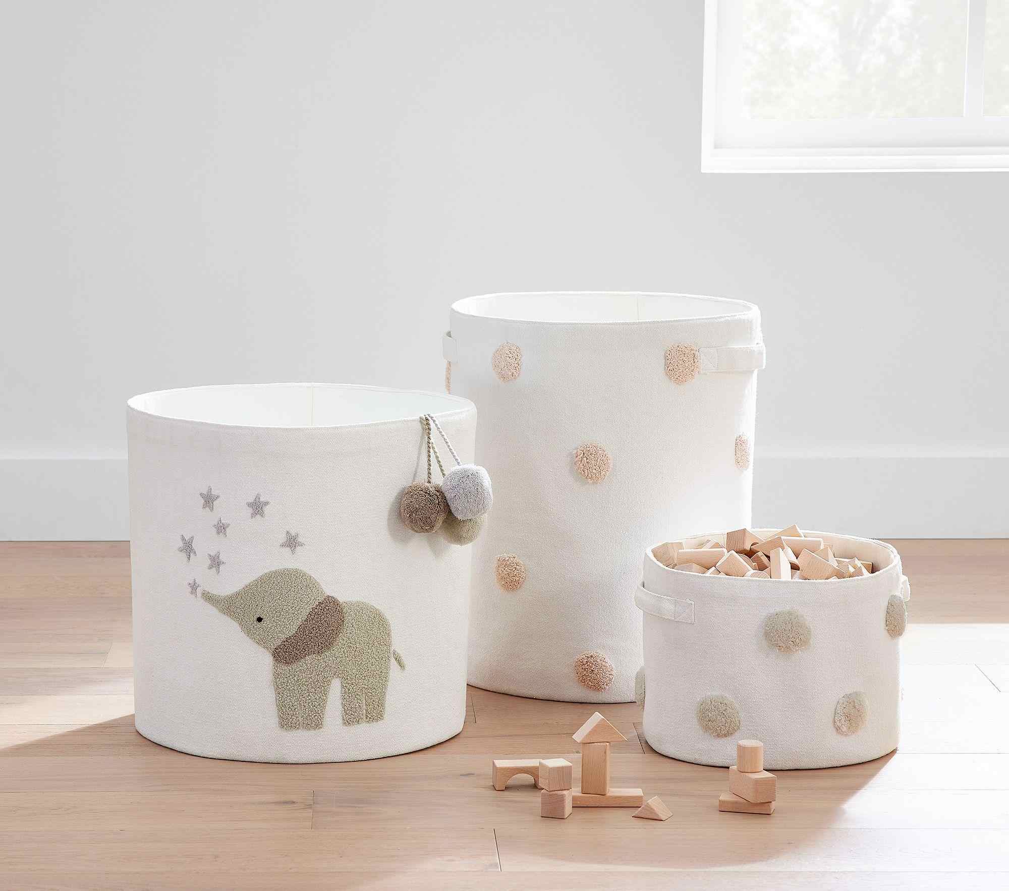 Embroidered Elephant Toy Storage
