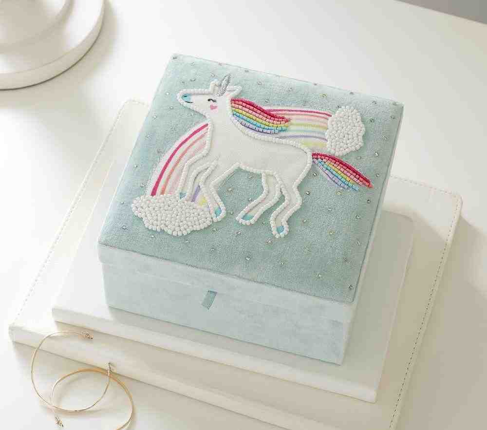 Unicorn Velvet Jewelry Box