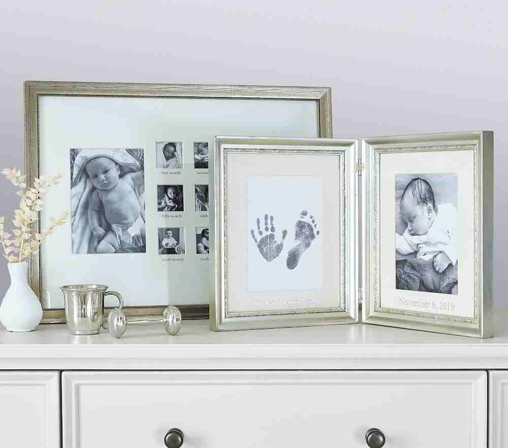 Silver Leaf Handprint &Footprint Frame