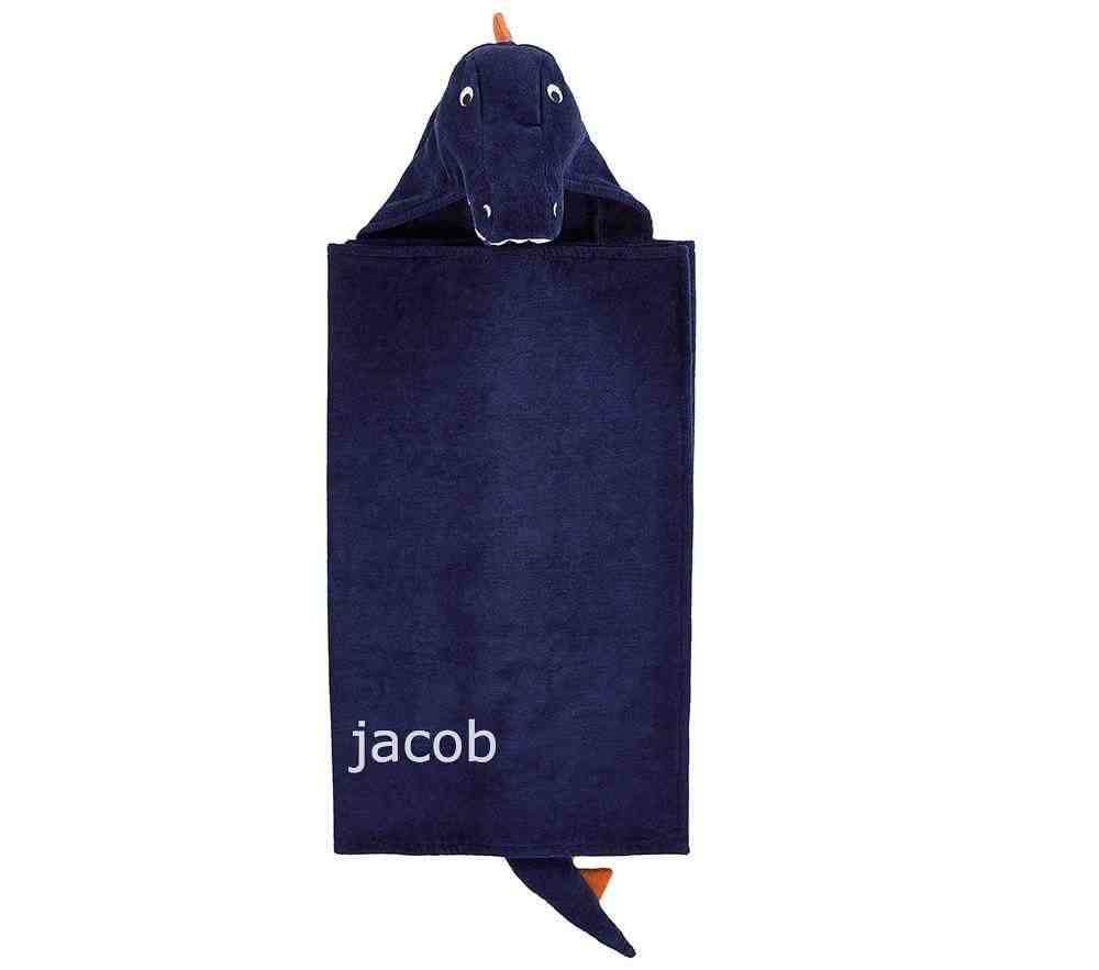 T-Rex, Kid Hooded Towel, Navy