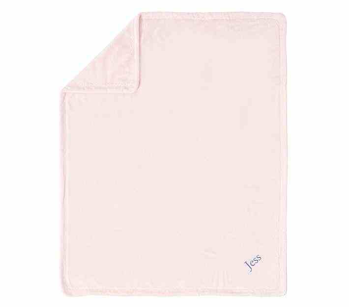 Recycled Chamois Baby Blanket, Stroller Blanket, Light Pink
