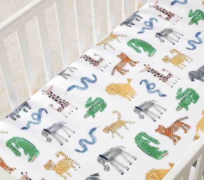 Silly Safari Organic Crib Fitted Sheet
