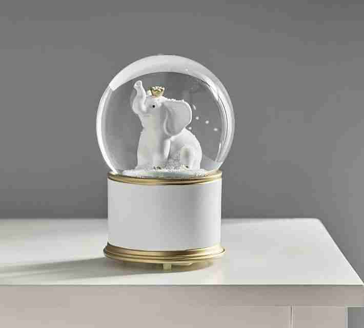 Gold Elephant Light Up Snowglobe