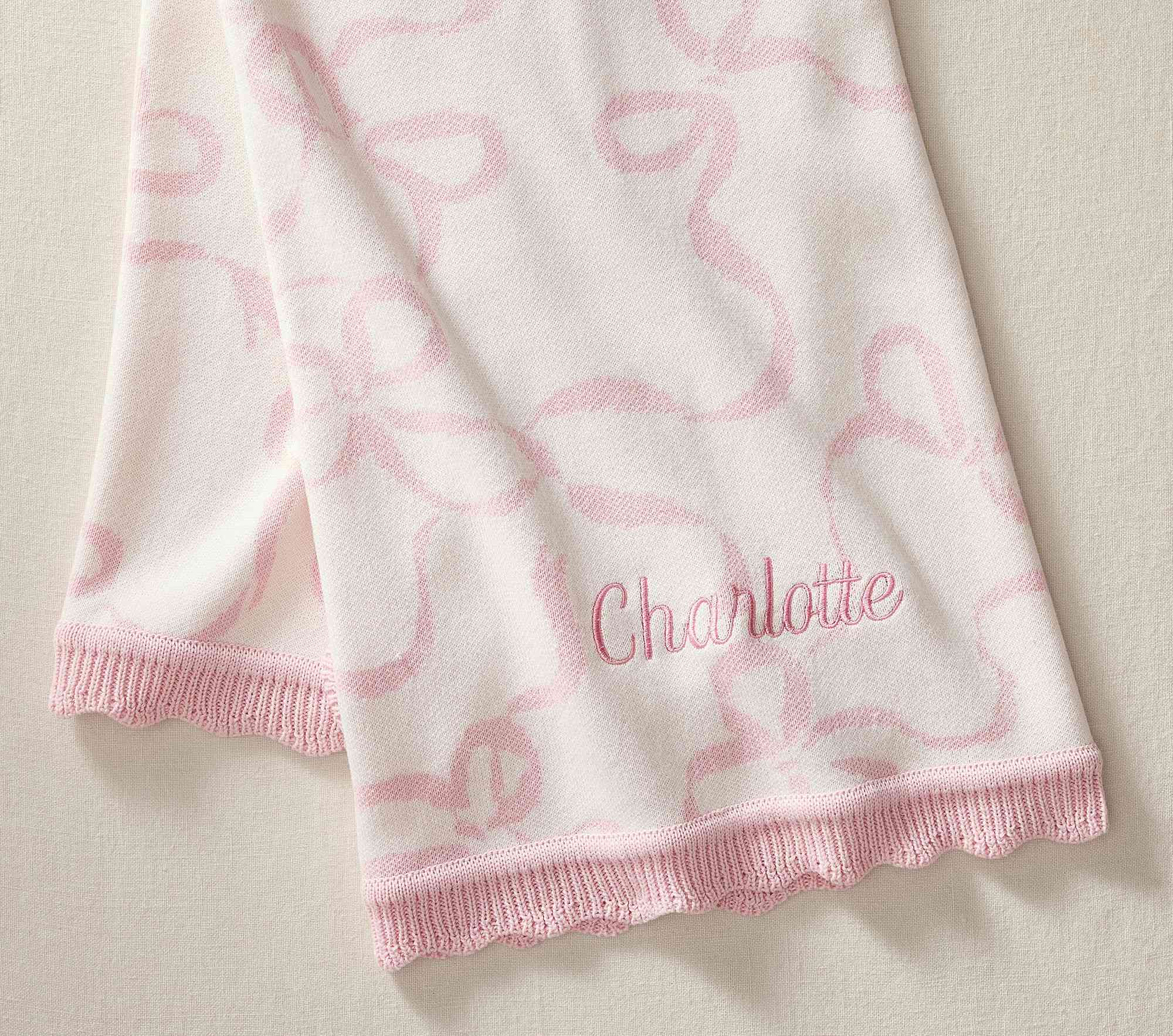Organic Allover Bow Baby Blanket