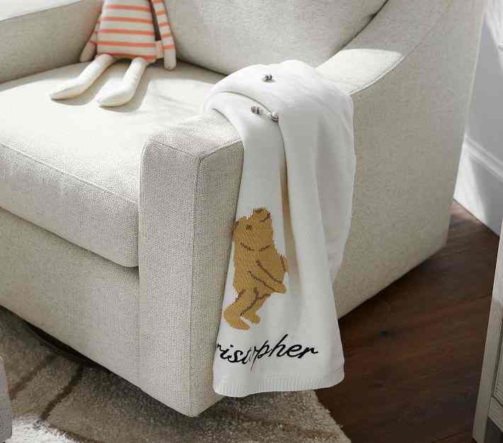 Winnie the Pooh Knit Heirloom Baby Blanket