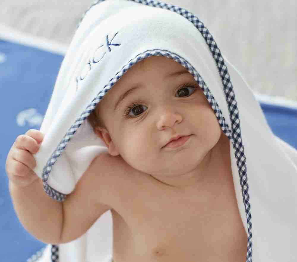 Gingham Baby Hooded Towel