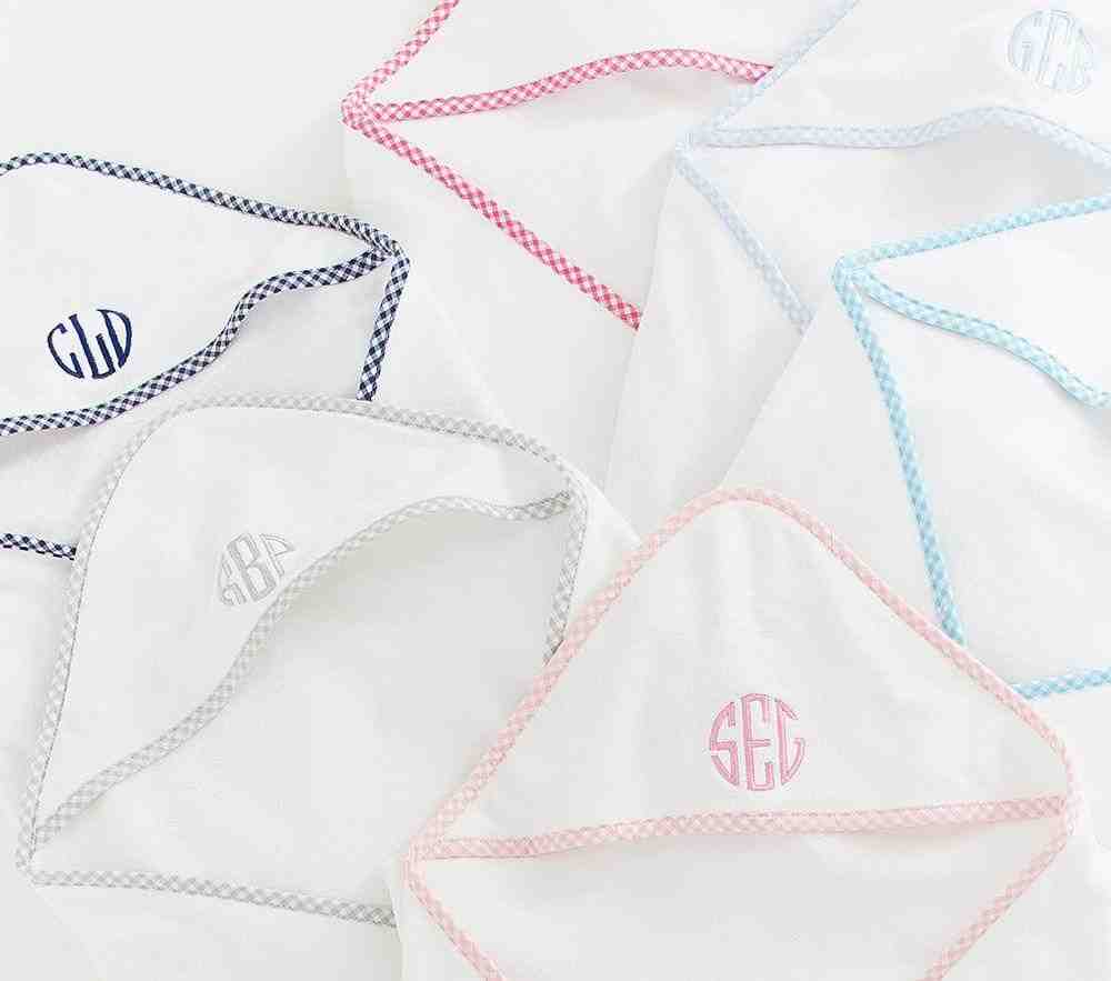 Gingham Baby Hooded Towel