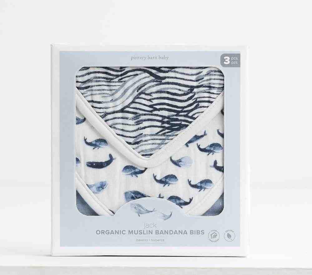Jack Organic Muslin Drool Bib Set Of 3-Navy Multi