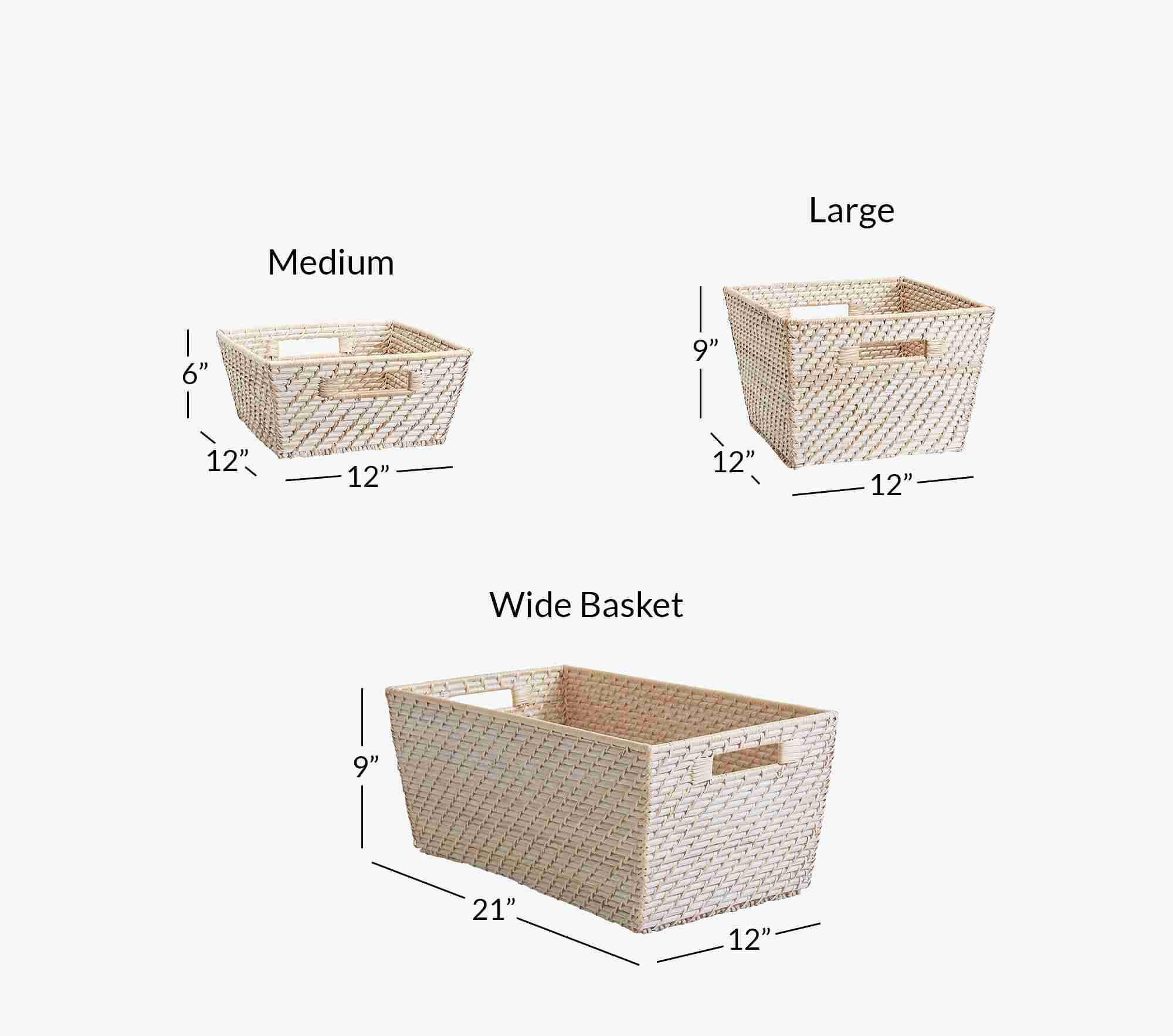 Quinn Basket MediumWhite Washed