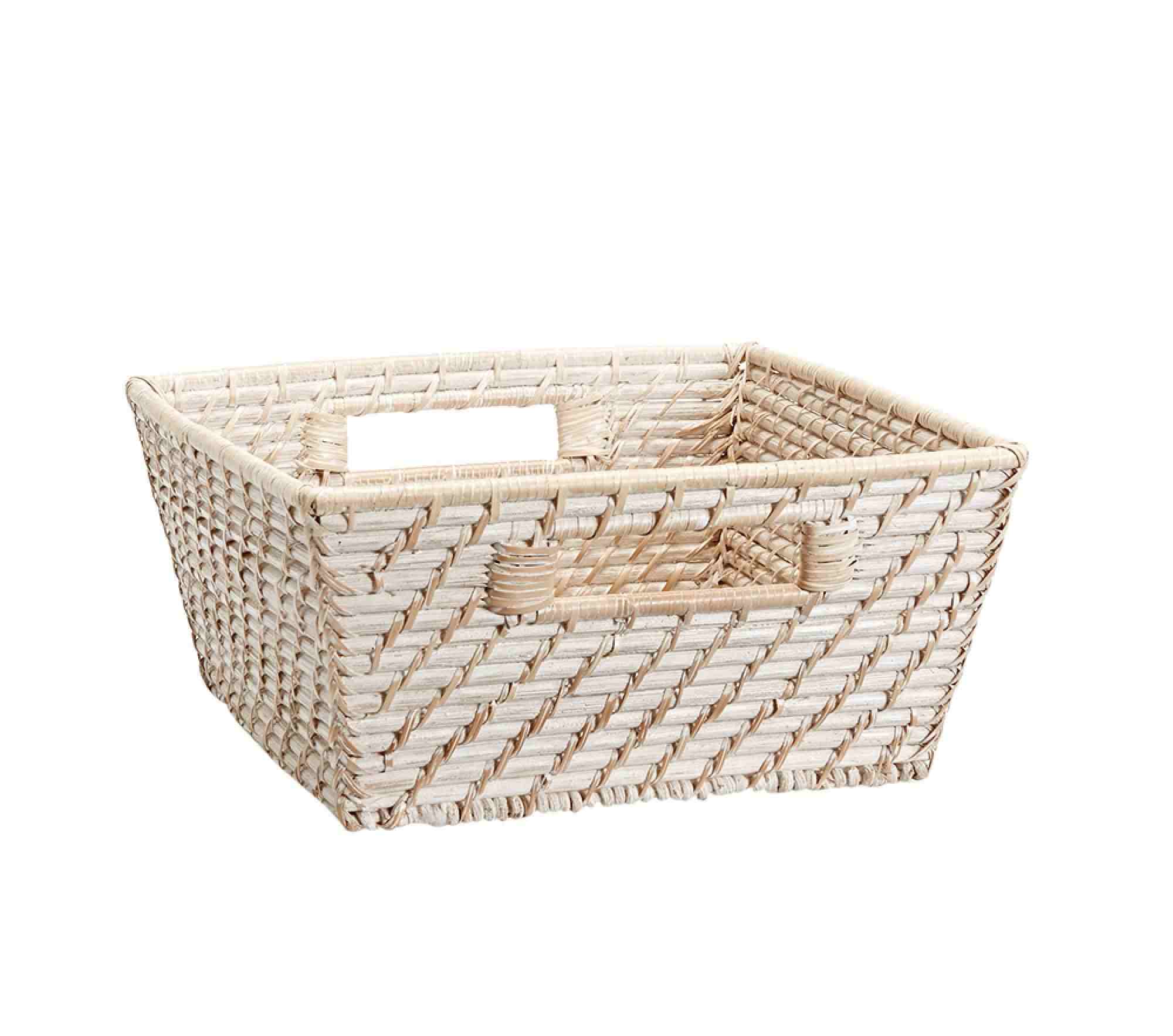 Quinn Basket MediumWhite Washed