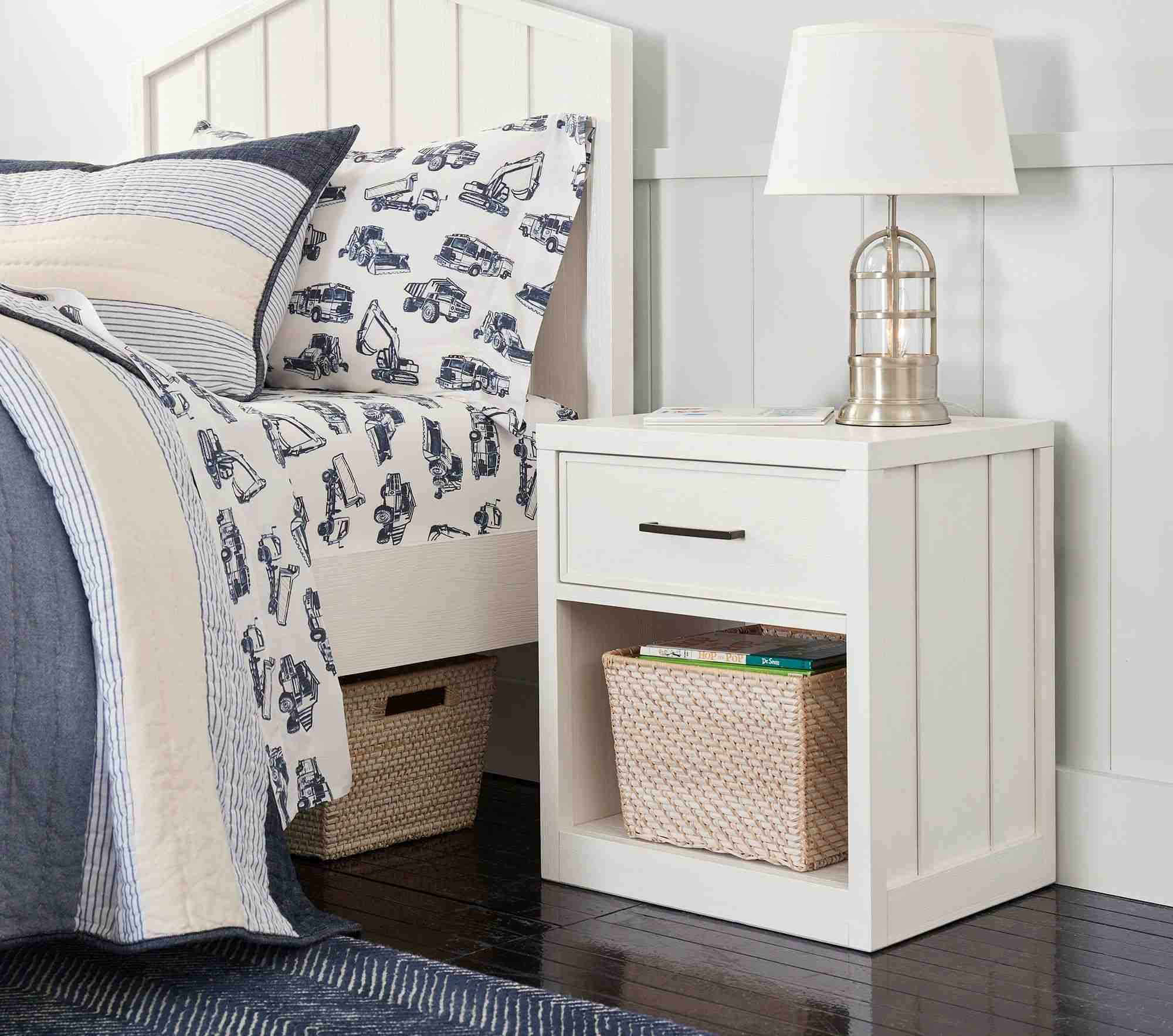 Quinn Basket MediumWhite Washed