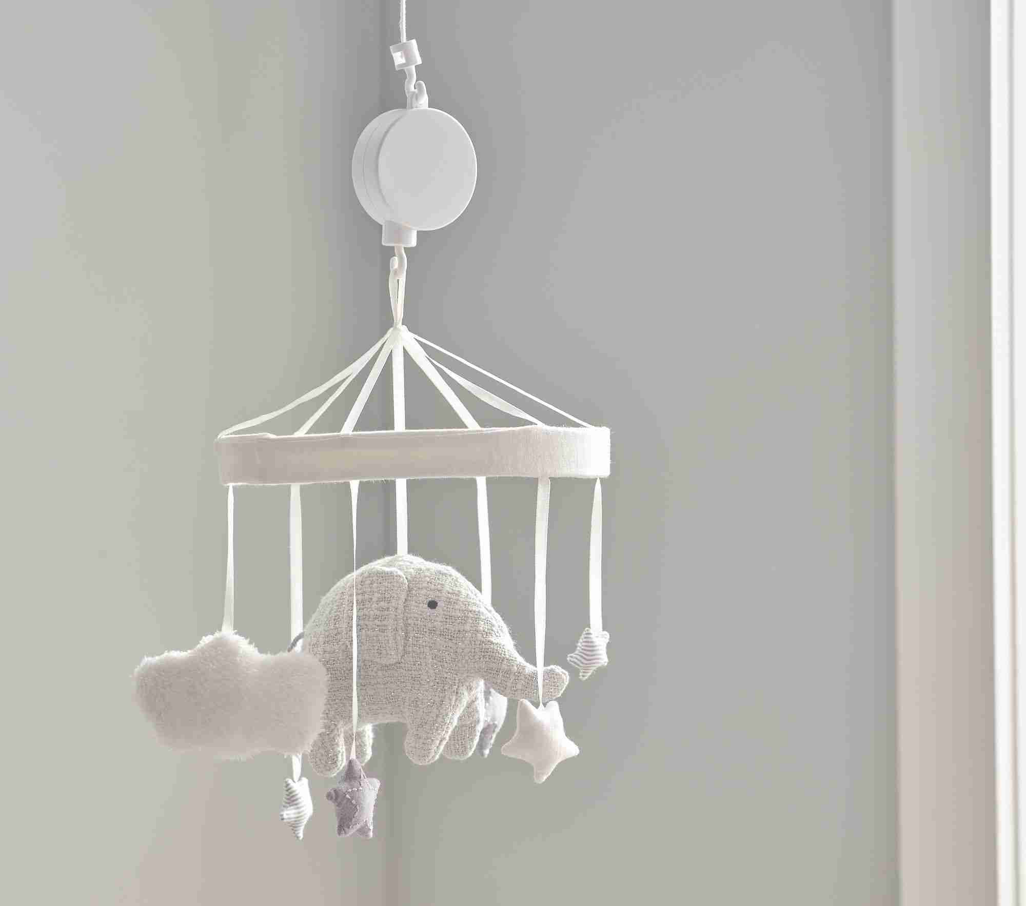 Taylor Elephant Felt Mobile Grey